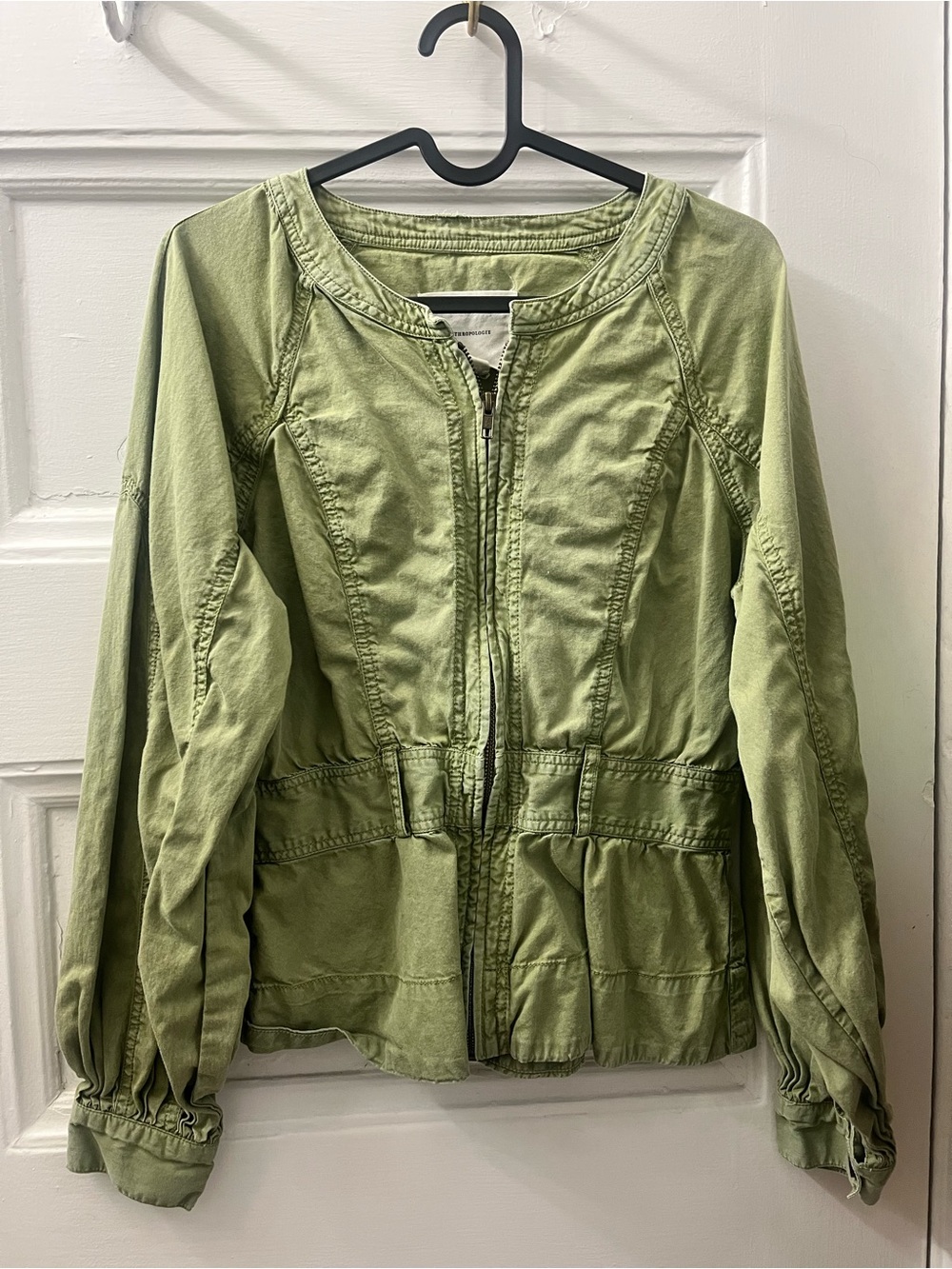 Anthropologie Olive Green Zip-Front Women's Jacket